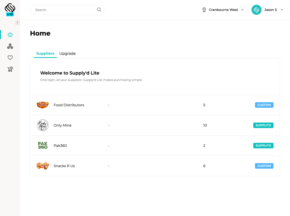 Supply'd Lite purchasing software